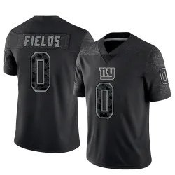 Men's Malachi Fields New York Giants No.0 Limited Reflective Jersey - Black