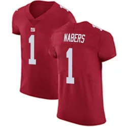 Men's Malik Nabers New York Giants No.1 Elite Alternate Vapor Untouchable Jersey - Red