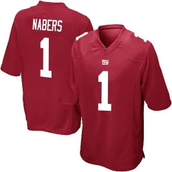 Men's Malik Nabers New York Giants No.1 Game Alternate Jersey - Red