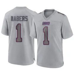 Men's Malik Nabers New York Giants No.1 Game Atmosphere Fashion Jersey - Gray