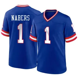 Men's Malik Nabers New York Giants No.1 Game Classic Jersey - Royal
