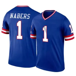 Men's Malik Nabers New York Giants No.1 Legend Classic Jersey - Royal