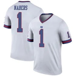 Men's Malik Nabers New York Giants No.1 Legend Color Rush Jersey - White