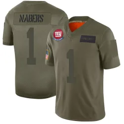 Men's Malik Nabers New York Giants No.1 Limited 2019 Salute to Service Jersey - Camo