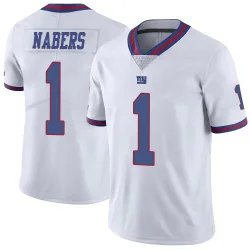 Men's Malik Nabers New York Giants No.1 Limited Color Rush Jersey - White