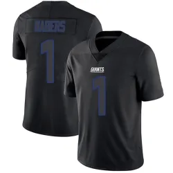 Men's Malik Nabers New York Giants No.1 Limited Jersey - Black Impact