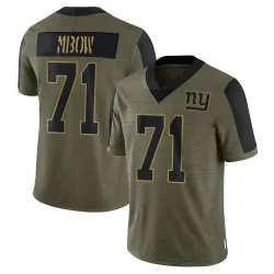 Men's Marcus Mbow New York Giants No.71 Limited 2021 Salute To Service Jersey - Olive