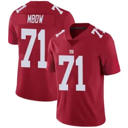 Men's Marcus Mbow New York Giants No.71 Limited Alternate Vapor Untouchable Jersey - Red