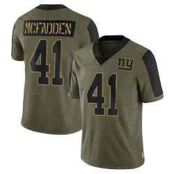 Men's Micah McFadden New York Giants No.41 Limited 2021 Salute To Service Jersey - Olive