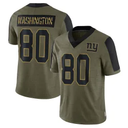 Men's Montrell Washington New York Giants No.80 Limited 2021 Salute To Service Jersey - Olive