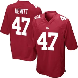 Men's Neville Hewitt New York Giants No.47 Game Alternate Jersey - Red
