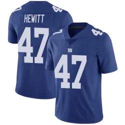 Men's Neville Hewitt New York Giants No.47 Limited Team Color Vapor Untouchable Jersey - Royal