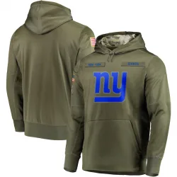 Men's New York Giants No. 2018 Salute to Service Sideline Therma Performance Pullover Hoodie - Olive