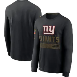 Men's New York Giants No. 2020 Salute to Service Sideline Performance Long Sleeve T-Shirt - Black