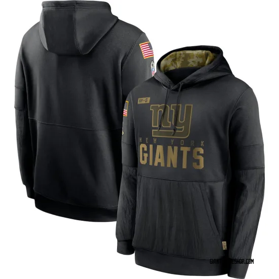 Men's New York Giants No. 2020 Salute to Service Sideline Performance  Pullover Hoodie - Black