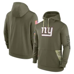 Men's New York Giants No. 2022 Salute to Service Therma Performance Pullover Hoodie - Olive