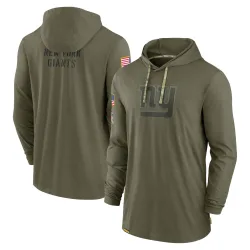 Men's New York Giants No. 2022 Salute to Service Tonal Pullover Hoodie - Olive