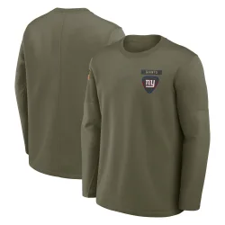 Men's New York Giants No. 2025 Salute to Service Sideline Coaches Long Sleeve T-Shirt - Olive