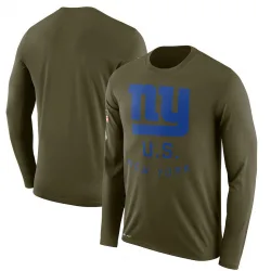 Men's New York Giants No. Legend 2018 Salute to Service Sideline Performance Long Sleeve T-Shirt - Olive