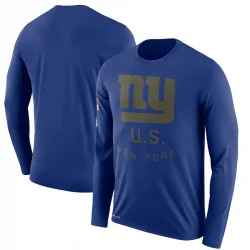 Men's New York Giants No. Legend 2018 Salute to Service Sideline Performance Long Sleeve T-Shirt - Royal