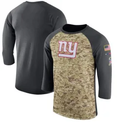 Men's New York Giants No. Legend Salute to Service 2017 Sideline Performance Three-Quarter Sleeve T-Shirt - Camo/Anthracite