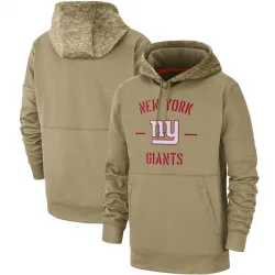 Men's New York Giants No. Tan 2019 Salute to Service Sideline Therma Pullover Hoodie