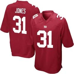 Men's Nic Jones New York Giants No.31 Game Alternate Jersey - Red