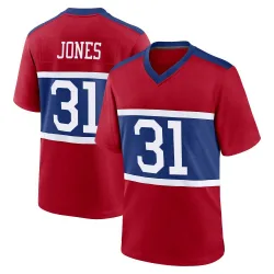 Men's Nic Jones New York Giants No.31 Game Century Alternate Jersey - Red