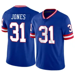 Men's Nic Jones New York Giants No.31 Limited Classic Vapor Jersey