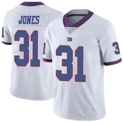 Men's Nic Jones New York Giants No.31 Limited Color Rush Jersey - White