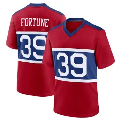 Men's O'Donnell Fortune New York Giants No.39 Game Century Alternate Jersey - Red
