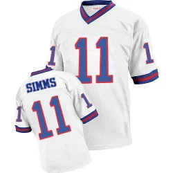Men's Phil Simms New York Giants No.11 Authentic Throwback Jersey - White