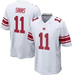 Men's Phil Simms New York Giants No.11 Game Jersey - White