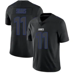Men's Phil Simms New York Giants No.11 Limited Jersey - Black Impact
