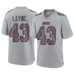 Men's Raheem Layne New York Giants No.43 Game Atmosphere Fashion Jersey - Gray
