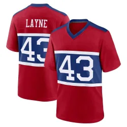 Men's Raheem Layne New York Giants No.43 Game Century Alternate Jersey - Red