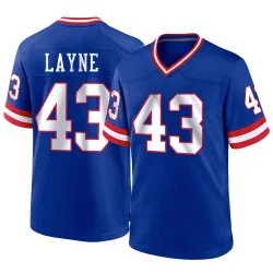 Men's Raheem Layne New York Giants No.43 Game Classic Jersey - Royal