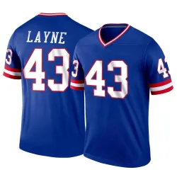 Men's Raheem Layne New York Giants No.43 Legend Classic Jersey - Royal
