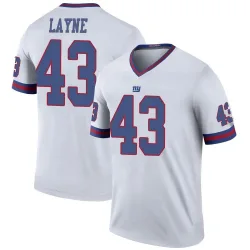 Men's Raheem Layne New York Giants No.43 Legend Color Rush Jersey - White