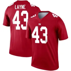 Men's Raheem Layne New York Giants No.43 Legend Inverted Jersey - Red
