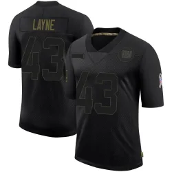 Men's Raheem Layne New York Giants No.43 Limited 2020 Salute To Service Retired Jersey - Black