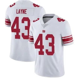 Men's Raheem Layne New York Giants No.43 Limited Vapor Untouchable Jersey - White