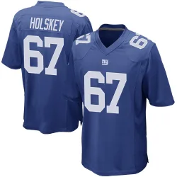 Men's Reid Holskey New York Giants No.67 Game Team Color Jersey - Royal