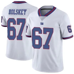 Men's Reid Holskey New York Giants No.67 Limited Color Rush Jersey - White