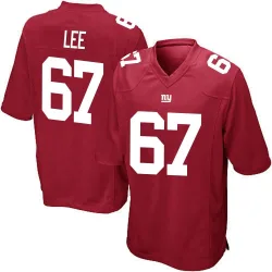 Men's Ricky Lee New York Giants No.67 Game Alternate Jersey - Red