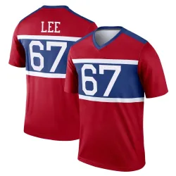 Men's Ricky Lee New York Giants No.67 Legend Century Alternate Jersey - Red
