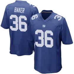 Men's Rushawn Baker New York Giants No.36 Game Team Color Jersey - Royal