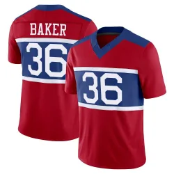 Men's Rushawn Baker New York Giants No.36 Limited Century Alternate Vapor F.U.S.E. Jersey - Red
