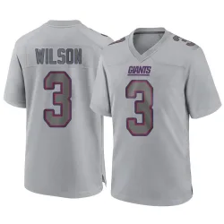 Men's Russell Wilson New York Giants No.3 Game Atmosphere Fashion Jersey - Gray
