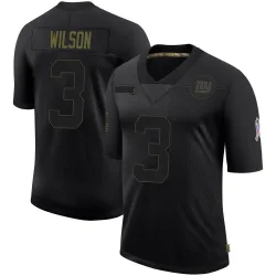 Men's Russell Wilson New York Giants No.3 Limited 2020 Salute To Service Retired Jersey - Black
